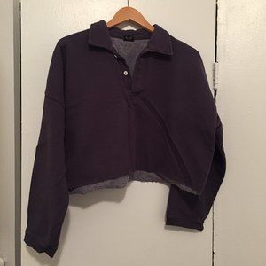 Brandy Melville Washed Out Navy Cropped Sweatshirt